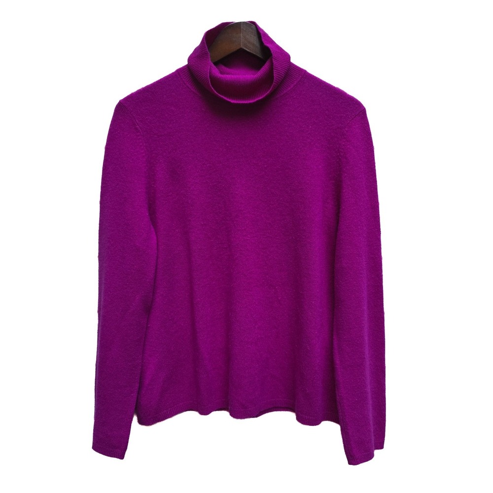 Charter Club Luxury Cashmere Sweater Women XL Magenta Fuchsia Turtleneck